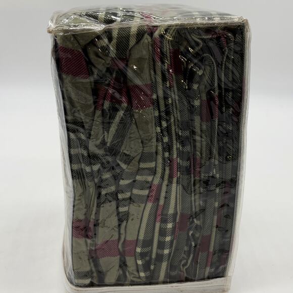 Vintage Whole Home Flannel Full Sheet Set Sage Plaid 100% Brushed Cotton Bedding - Picture 4 of 6